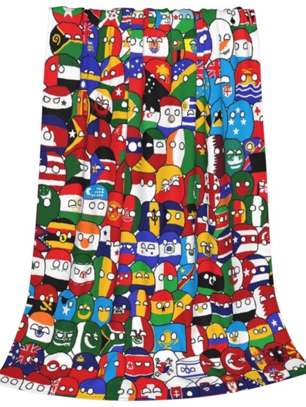 Colorful World Flags Cartoon Print blanket